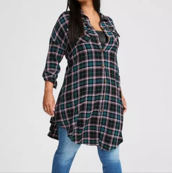 Torrid Flannel Gauze Oversized Shacket Size 3X - Picture 1 of 7
